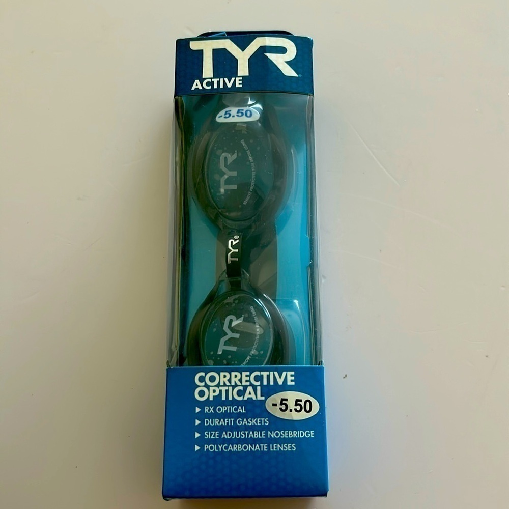 TYR Active Corrective Optial -5.50 Googles. Polycarbonate Lenses. / BRAND NEW
